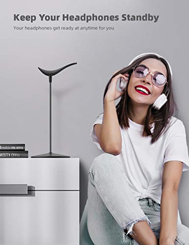 Lamicall Headphone Stand Desktop Headset Holder, Elegant Earphone Stand - color: Black