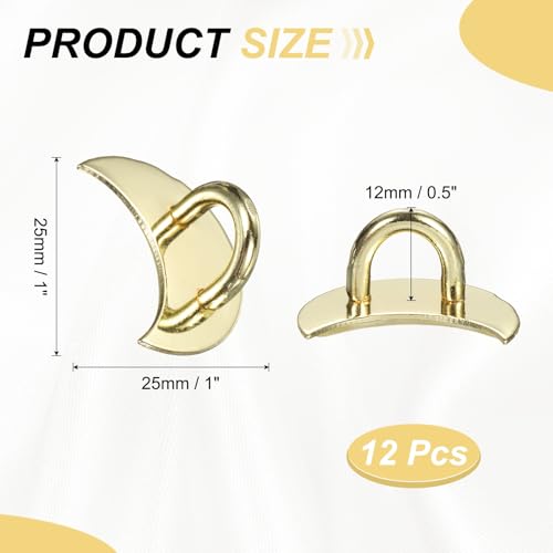 PATIKIL Metal Phone Charm Hook 1", 12Pcs Adhesive Moon Shaped Phone Finger Grip Hook Smartphones Keychain Ring Charm Loop for DIY Tablet Case Accessories, Gold - color: Gold
