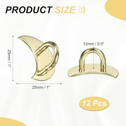 PATIKIL Metal Phone Charm Hook 1", 12Pcs Adhesive Moon Shaped Phone Finger Grip Hook Smartphones Keychain Ring Charm Loop for DIY Tablet Case Accessories, Gold - color: Gold