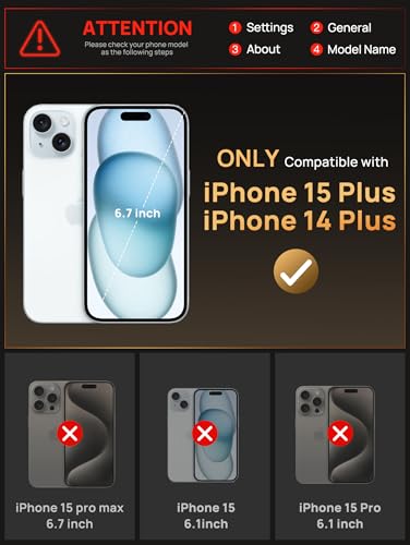 Vihibii for iPhone 15 Plus/iPhone 14 Plus Case with Card Holder, Black | RFID Blocking, Slide Camera Lens Cover, Military-Grade Drop Protection, Raised Edges Protect Screen, Ditch the bulky bag - color: Black, size: iPhone 15 Plus/14 Plus