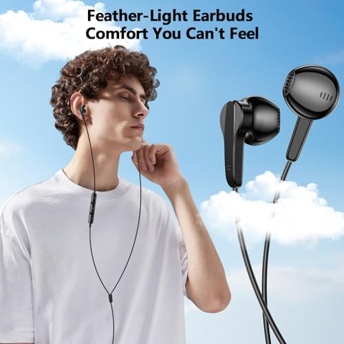 90° Angled USB C Headphones for iPhone Duo 18 17 16 15 Pro Max Wired Earbud - color: Black