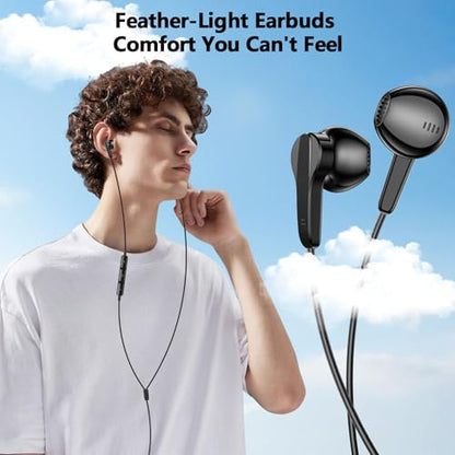 90° Angled USB C Headphones for iPhone Duo 18 17 16 15 Pro Max Wired Earbud - color: Black