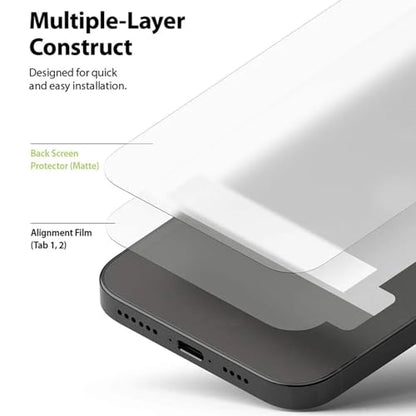 [2 Pack Back Screen Protector for iPhone 17 Pro Max, Not Glass Hydrogel Protector Film Ultra-Thin Full Wrapped Edge Transparent (Matte Black) - color: Matte Black