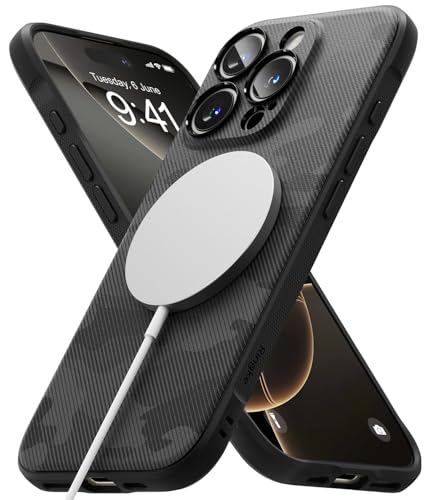 Ringke Onyx for iPhone 16 Pro Max Case, [Compatible with MagSafe] Oil & Dirt Resistant, Individual Lens Covers for Cameras, Non-Slip Enhanced Grip Lightweight Cover - Magnetic Camo Black - color: Magnetic Camo Black, size: iPhone 16 Pro Max