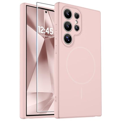 zapica Magnetic for Samsung Galaxy S24 Ultra Case, Pale Pink - color: Pale Pink, size: Samsung Galaxy S24 Ultra 6.8''