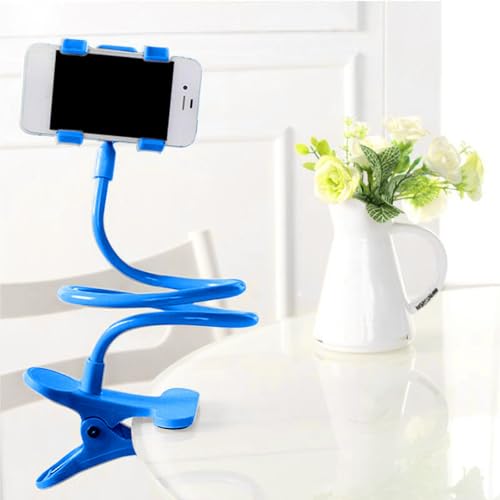 Cellphone Holder Bed Flexible Lazy Arm Phone Mount - color: Blue