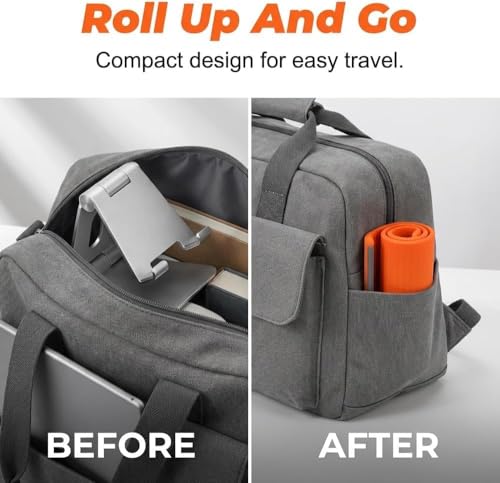 2PCS Portable Foldable Silicone Aluminum Phone Holder, 2026 New Flexible Silicone Phone Stand, Airplane Phone Holder for Tablet Laptop Desk Travel Non-Slip Bed Office Treadmill