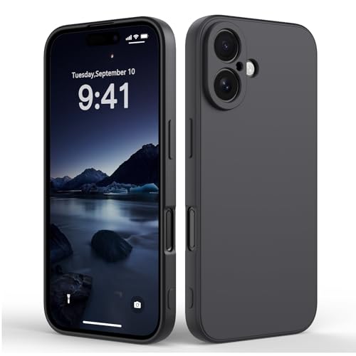 Suitable for iPhone 16 Phone Case, Ultra Thin TPU Shockproof Anti-Scratch Case, Soft Fall-Resistant Phone case, Solid Color Phone Cover for iPhone 16, Black - color: black out, size: iPhone 16