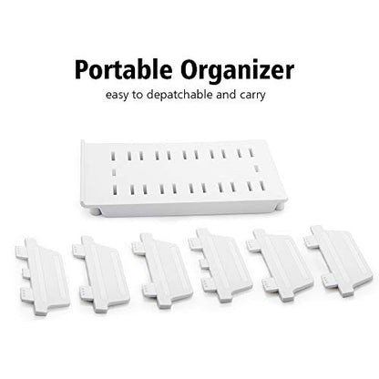 Adjustable Universal Cell Phone Dock Stand Holder, Tablet Organizer Multi Device Desktop Stand for iPhone Samsung Galaxy Google Nexus Kindle - No Charging Port (White) - color: White