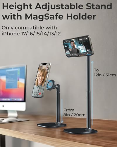 COOPER MagStand Magnetic Phone Stand for Desk, MagSafe Tripod, iPhone 17 - color: x1 Pack - Night Black