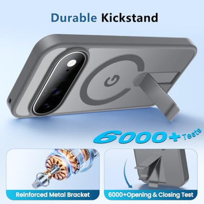 for Pixel-11 Case/Pixel-11-Pro Case, Built-in Durable Stand, Gray - color: Gray, size: Pixel 11/11 Pro 6.3"
