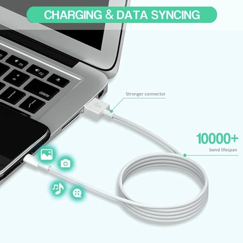 iPad Charger,Fast Charge iPhone,10FT i-Pad Charging Cord, 12W i Pad Charger Fast Charging Block Foldable Portable Travel Plug with Extra Long Lightning Cable Cord Compatible with iPad/iPhone/Airpod - size: 1PACK 10FT