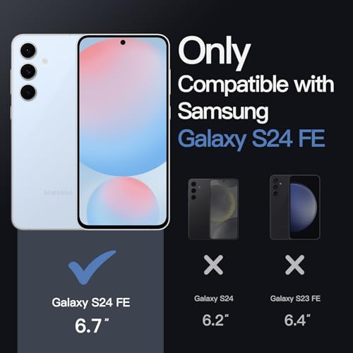 JETech Case for Samsung Galaxy S24 FE, Anti-Yellowing, Blue | Shockproof Protection, Scratch Resistant Hard PC Back, Durable Transparent TPU Bumper - color: Blue, size: Galaxy S24 FE