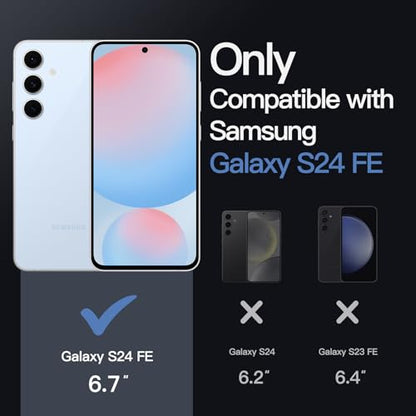 JETech Case for Samsung Galaxy S24 FE, Anti-Yellowing, Blue | Shockproof Protection, Scratch Resistant Hard PC Back, Durable Transparent TPU Bumper - color: Blue, size: Galaxy S24 FE