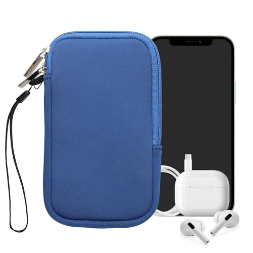 kwmobile Universal Phone Pouch Size M - 5.5" - Neoprene Smartphone Pouch with Zip - Water-Repellent Mobile Phone Case - Sleeve in Baltic Blue - color: Baltic Blue, size: M - 5.5"