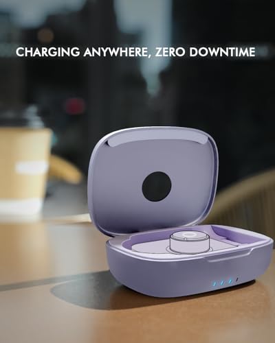 Doohoeek Charging Case Compatible with Ringconn Gen 2 Air, Wireless Power Station Fits Official Chargers & Fit All-Sized Rings 1000mAh (NOT a Charger) (Purple) - color: Purple