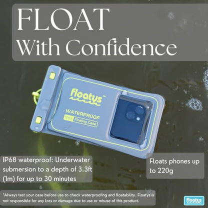 Floating Waterproof Phone Pouch for Regular Size Phones | 2 Pack (Grey & Grey) - color: Grey & Grey