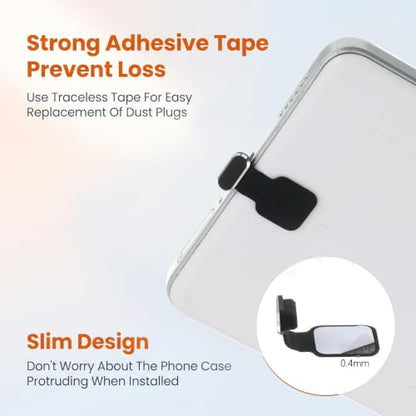 4 Pack USB-C Dust Plug Cover, Anti-Lost Aluminum Alloy Charging Port Covers
