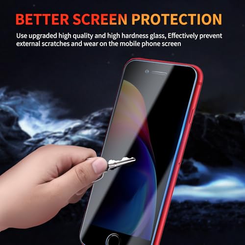 Privacy Screen Protector for iPhone 8 Plus/7 Plus 5.5 Inch 3 Pack, Tempered Glass Film Anti-spy Scratch Resistant 9H Hardness Case Friendly - size: iPhone 8 Plus/7 Plus