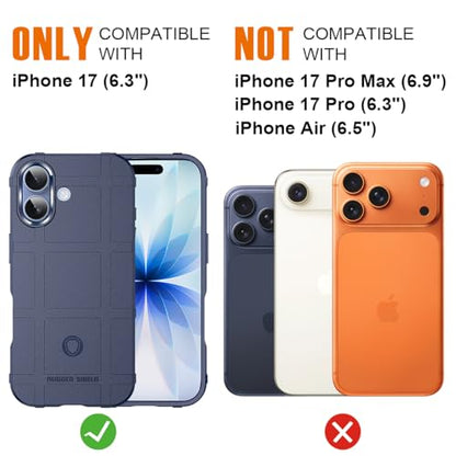 Rugged Shield Case for iPhone 17 (6.3"), 8ft Military Drop Proof, Wear Resistant Tactical Cover, Navy Blue - color: Navy Blue, size: iPhone 17