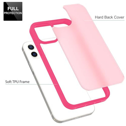 TENOC Phone Case Compatible with iPhone 11, Hot Pink Case Translucent Protective Bumper Matte Hard Back Cover for 6.1 Inch - color: Hot Pink, size: iPhone 11