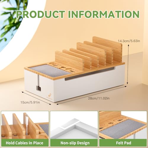 Pezin Hulin Multi Devices Charging Station - Natural +White - color: Natural+White