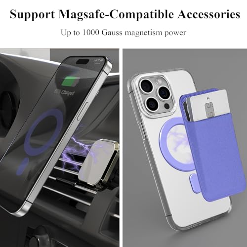 for MagSafe Ring, 2 PCS Magnet Sticker Magnetic Adapter Ring - color: Purple