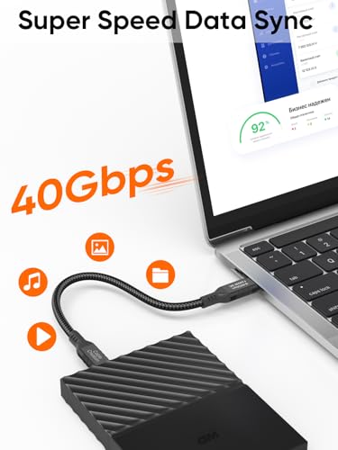 USB 4 Cable,USB C to C for SSD,MacBook Pro, iPhone17,Dock,Auto 3.3ft - color: 40G, size: 3.3FT-Straight