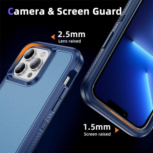 for iPhone 13 Pro Max Case, Shockproof Dustproof Drop Proof, Military-Grade Dual Guard Protection, Blue - color: Blue, size: iPhone 13 PRO MAX