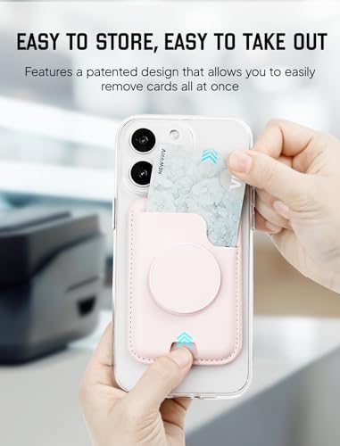 isee Magnetic Phone Wallet with Expanding Grip, Phone Card Holder Wallet with MagSafe, Wallet Compatible for iPhone 17/16/15/14/13/12 Series Holds 2 Cards (Carbon) - color: Carbon