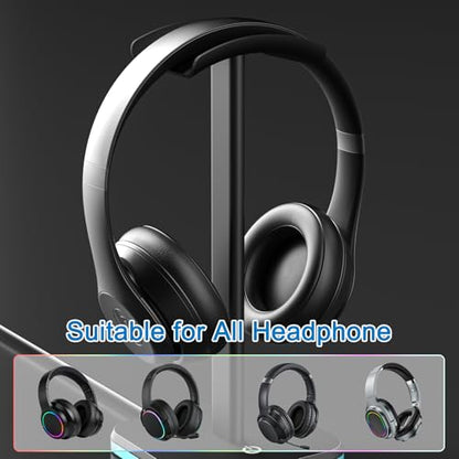 Headphone Stand for Desk - Headset Stand Headphone Holder (RGB-Black) - color: RGB-Black