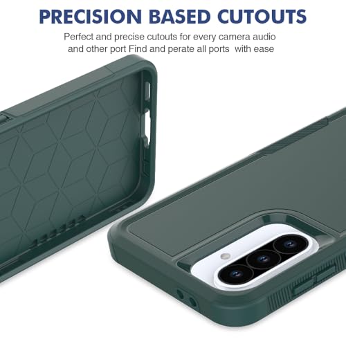 for Samsung Galaxy A37 / Galaxy A36 5G / Galaxy A57 5G Case: Dual Layer Protective Heavy Duty Cell Phone Cover Shockproof Rugged with Screen Protector - Military Protection Bumper Tough, Dark Green - color: Dark Green (PC) + Dark Green (TPU)