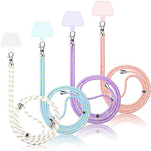 Weewooday 4 Pcs Phone Lanyard Crossbody Phone Strap, Gold Wire Series - color: Gold Wire Series