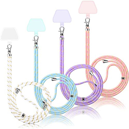 Weewooday 4 Pcs Phone Lanyard Crossbody Phone Strap, Gold Wire Series - color: Gold Wire Series