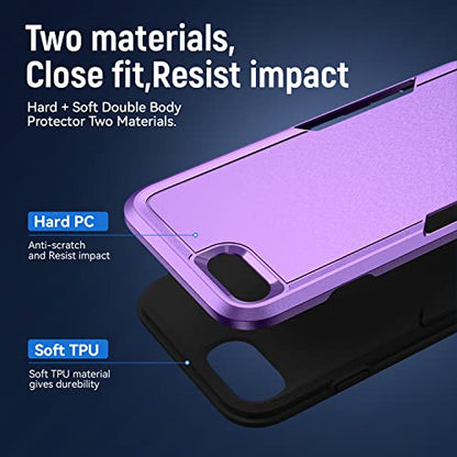 for iPhone SE Case 2022(3rd)/2020(2nd)/iPhone 7/8 Case, with Screen Protector,[Military Grade Drop Tested] Heavy-Duty Tough Rugged Shockproof Protective Phone Case, Purple - color: Purple