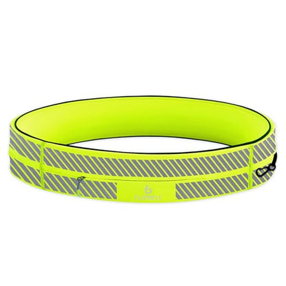 FlipBelt Classic Running Belt, Phone Holder for Running, Money Belt Pouch - color: Reflective Neon Yellow, size: Small