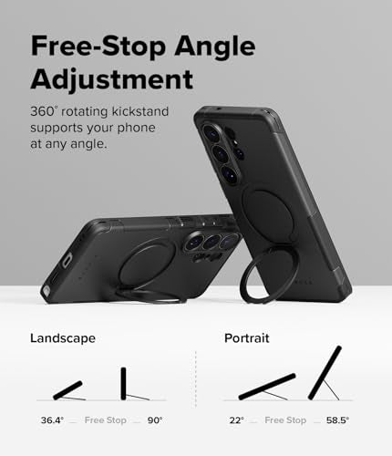 Ringke for Samsung Galaxy S26 Ultra Case [Alles Black] | Compatible with MagSafe, 360° Rotating Kickstand, Enhanced Camera Lens Protection, Powerful Magnet - color: Black, size: Galaxy S26 Ultra