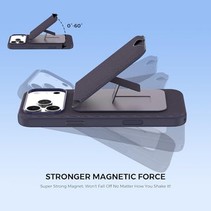 for MagSafe Wallet with Stand, Magnetic Phone Case Set, RFID Blocking, Slim Detachable Stand Card Holder, Tech Fabric for iPhone 17 Pro Max (Purple (Case+ Card Holder), iPhone 17 Pro Max) - color: Purple (Case+ Card Holder)