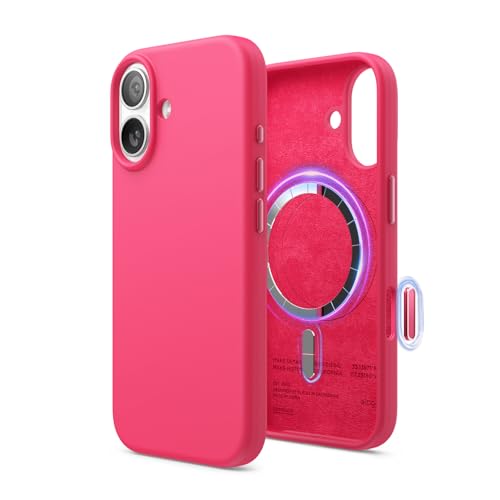 elago Premium Magnetic Silicone Case for iPhone 17 | Compatible with MagSafe, Liquid Silicone Material, Protection, Shockproof, Slim Phone (Ice Red) - color: Ice Red, size: iPhone 17