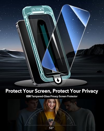 ESR 3 Pack for iPhone 13 Pro Max Privacy Screen Protector, FlawlessFit Tray