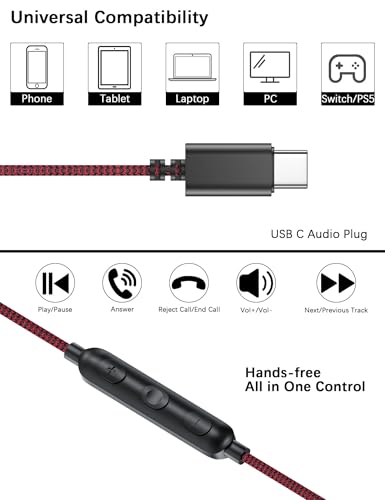 ACAGET USB C Earbuds for Samsung Galaxy S25 S26 Ultra S24 S23 S22 S21 Plus