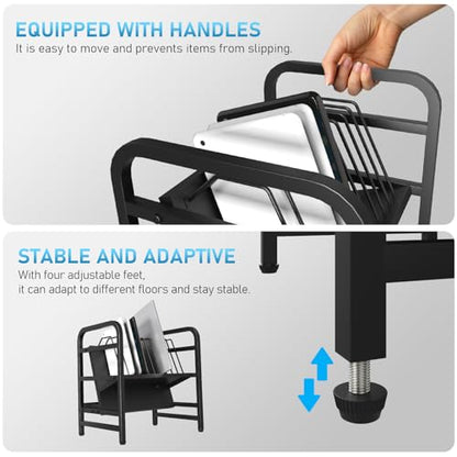 Moricher Chromebooks Charging Station 12-Slot Open Charging and Storage Rack with Leveling Feet for iPads, Tablets and Laptop Computers – Ideal for Classrooms, Offices, and Libraries