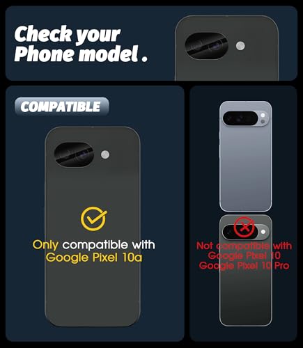 Orzero (3 Pack Camera Lens Protector Compatible for Google Pixel 10a, Protector de Cámera Tempered Glass 9H High Definition Anti-Scratch Bubble-Free Case Friendly - size: 6.3 Inch