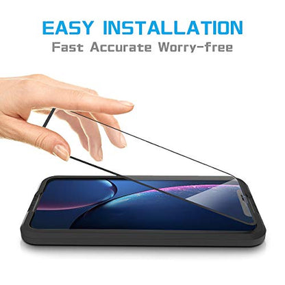 MANTO Screen Protector Compatible with iPhone 11 and iPhone XR 6.1 Inch Full Coverage Tempered Glass Film, 3D Touch, Anti Fingerprint, 3 Pack