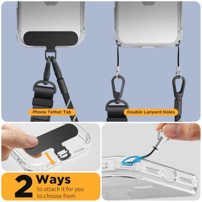 SURPHY Phone Lanyard Crossbody, Phone Strap with Light-Activated Strap - color: Black