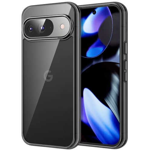 JETech Case for Google Pixel 9/9 Pro, Anti-Yellowing, Black | Shockproof Protection, Scratch Resistant Hard PC Back, Durable Transparent TPU Bumper - color: Black, size: Pixel 9/9 Pro