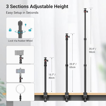 SMALLRIG Camera Mount C Stand, 15"-35" Adjustable Desk Clamp Table Tripod