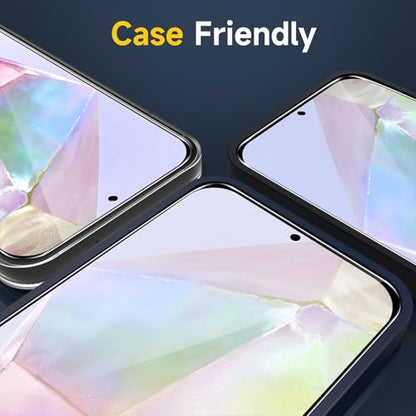 LYWHL 3 Pack for Samsung Galaxy A35 / A55 5G Screen Protector, Tempered Glass HD Clear 9H Hardness Protective Film for Galaxy A35 5G 6.6 Inch, Anti-Scratch No Bubble Case Friendly - Transparent