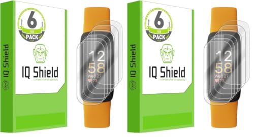 IQShield 12 Pack Screen Protector for Fitbit Inspire 3, Easy Install, Ultra Thin, Anti Scratch, Anti-Bubble, Clear TPU Film - size: 0.7 INCH (Pack of 2)