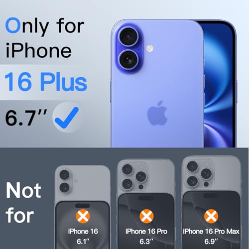 JETech 360° Privacy Screen Protector for iPhone 16 Plus, 2-Pack - size: iPhone 16 Plus